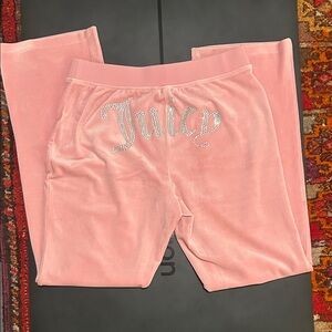 Juicy Couture Pink Velour Track Pants